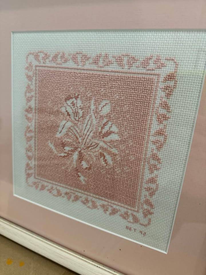 Soft Pink Floral Cross Stitch