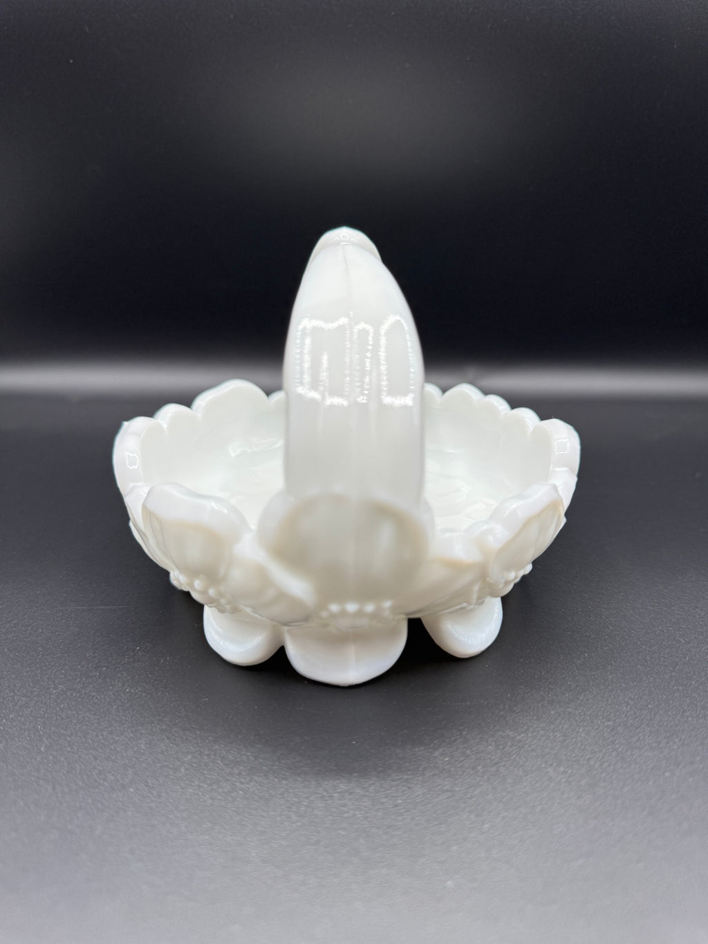 Dogwood Milk Glass Basket