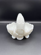 Dogwood Milk Glass Basket
