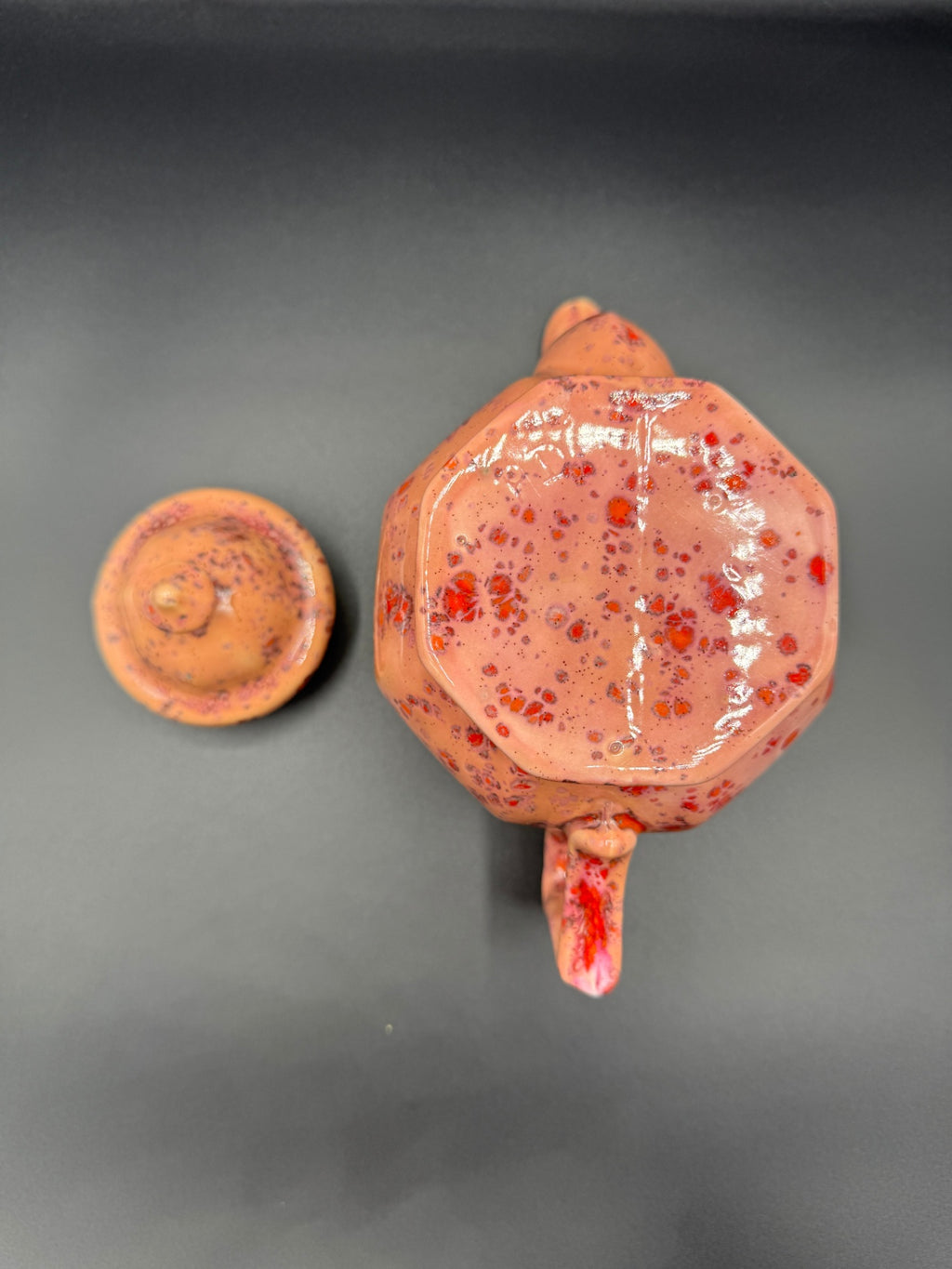 Mid Century Splatter Glaze Teapot