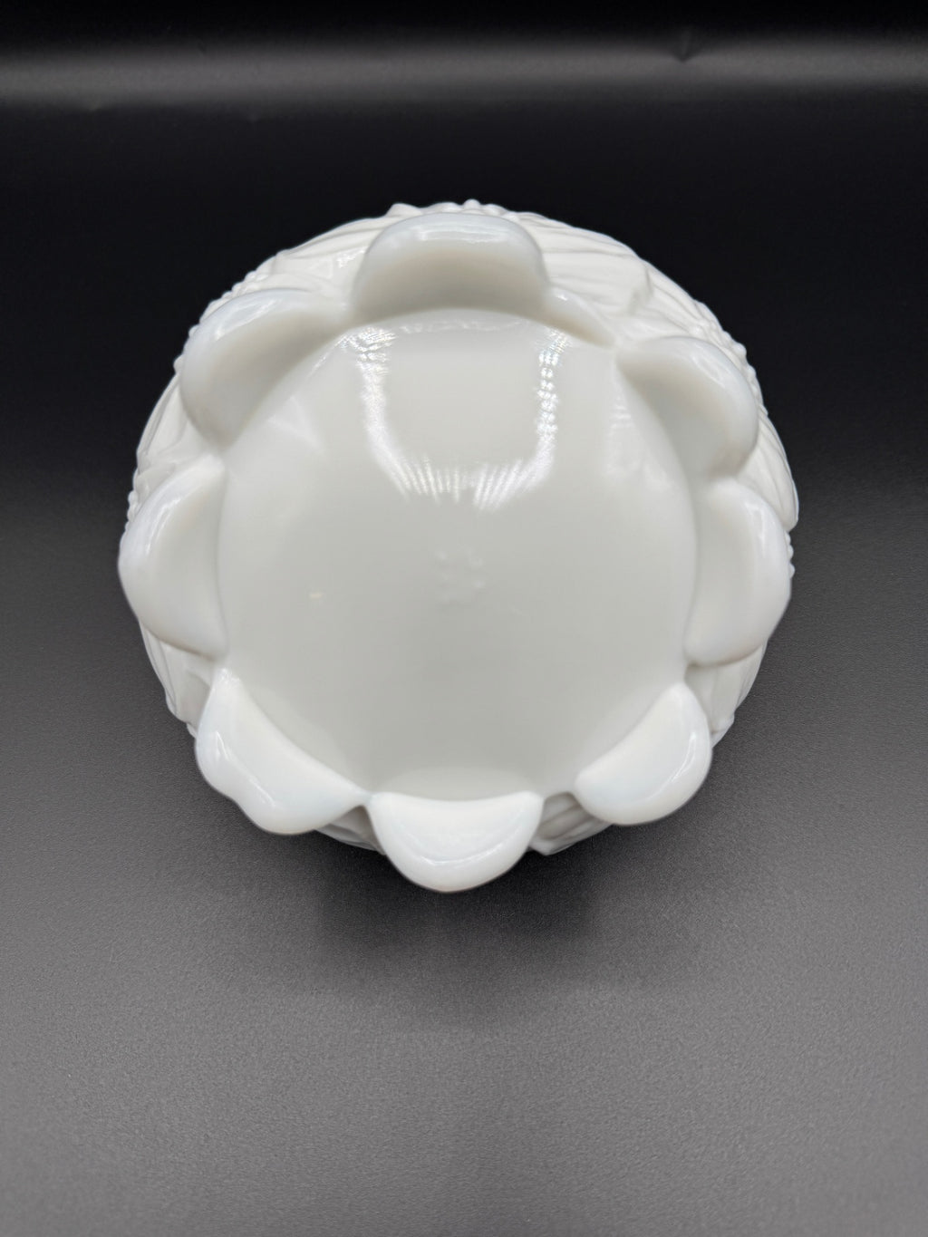 Dogwood Milk Glass Basket