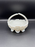 Dogwood Milk Glass Basket