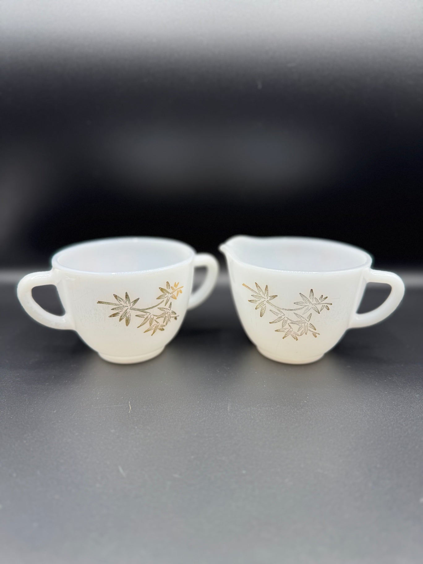 Federal Glass Golden Glory Creamer Set