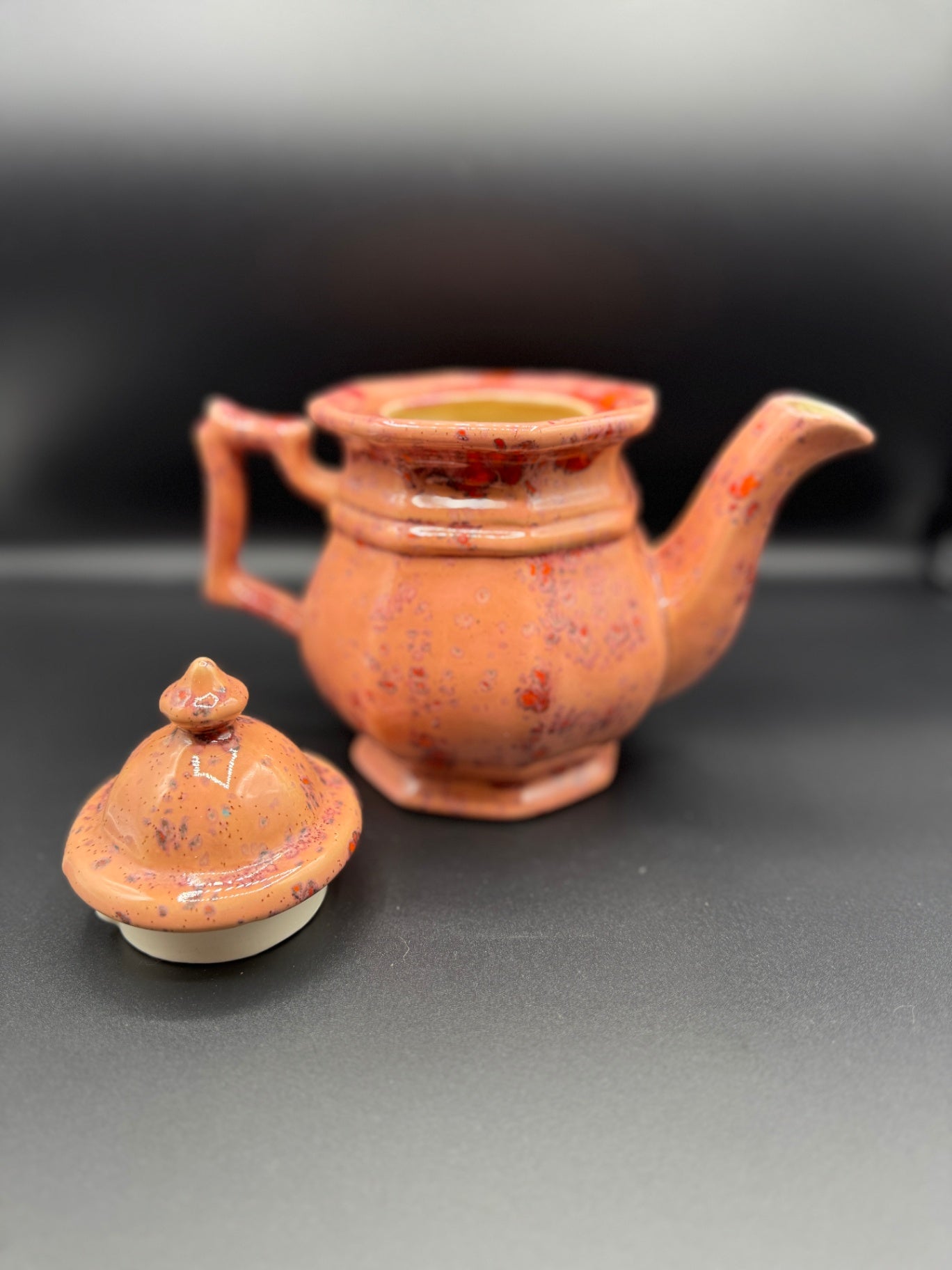 Mid Century Splatter Glaze Teapot