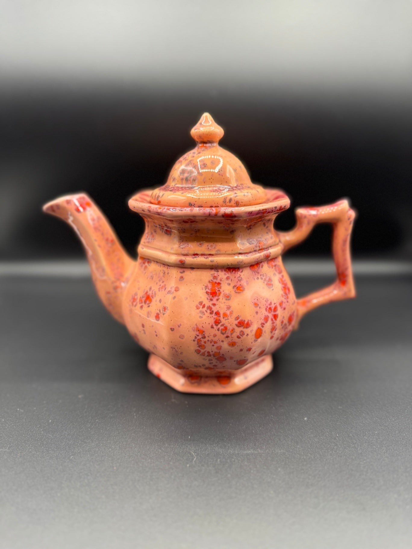 Mid Century Splatter Glaze Teapot