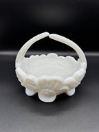 Dogwood Milk Glass Basket