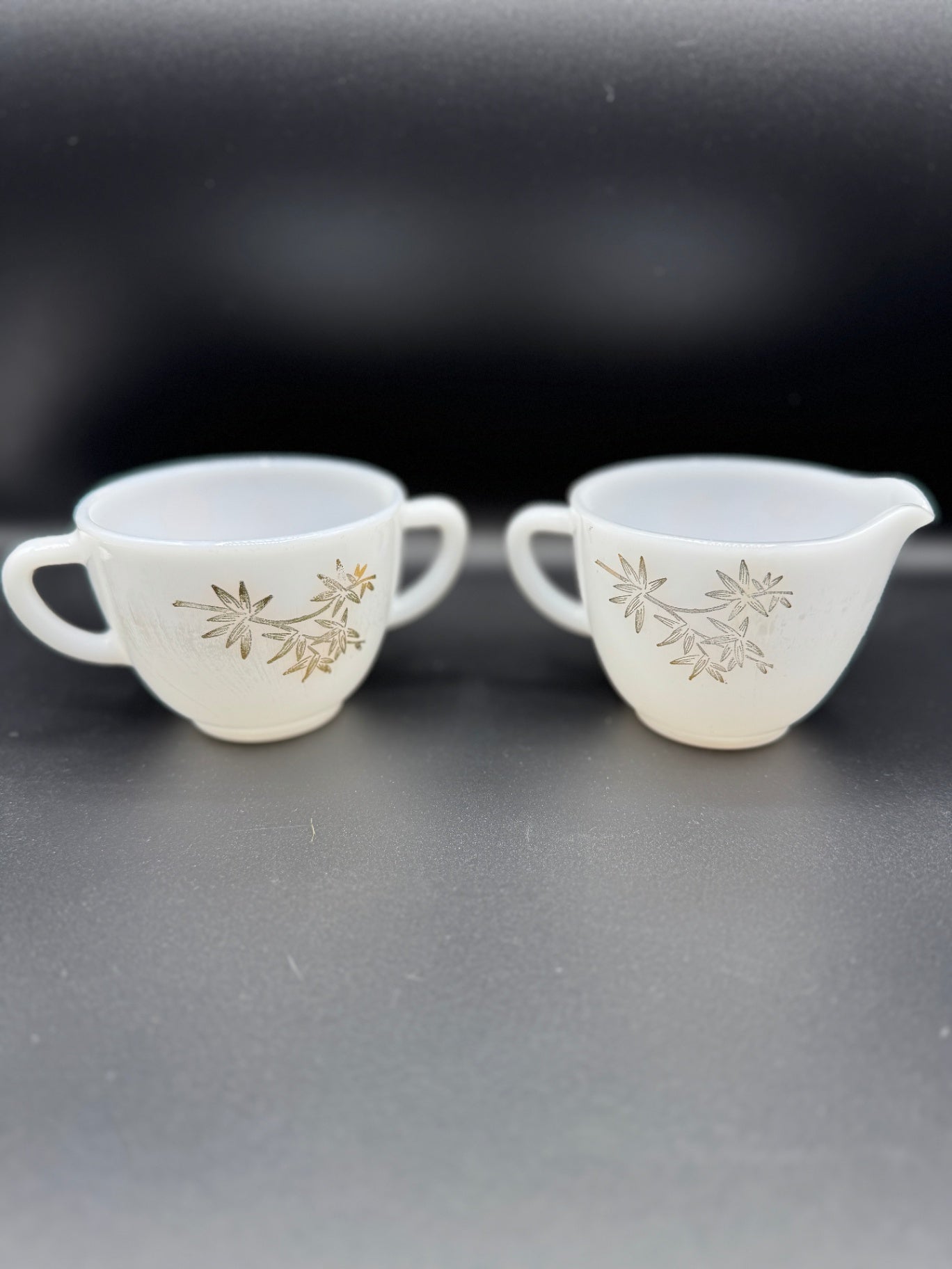 Federal Glass Golden Glory Creamer Set