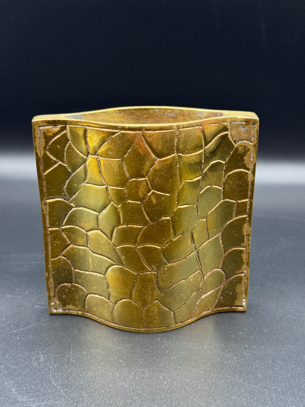 Giraffe Print Brass Bud Vase