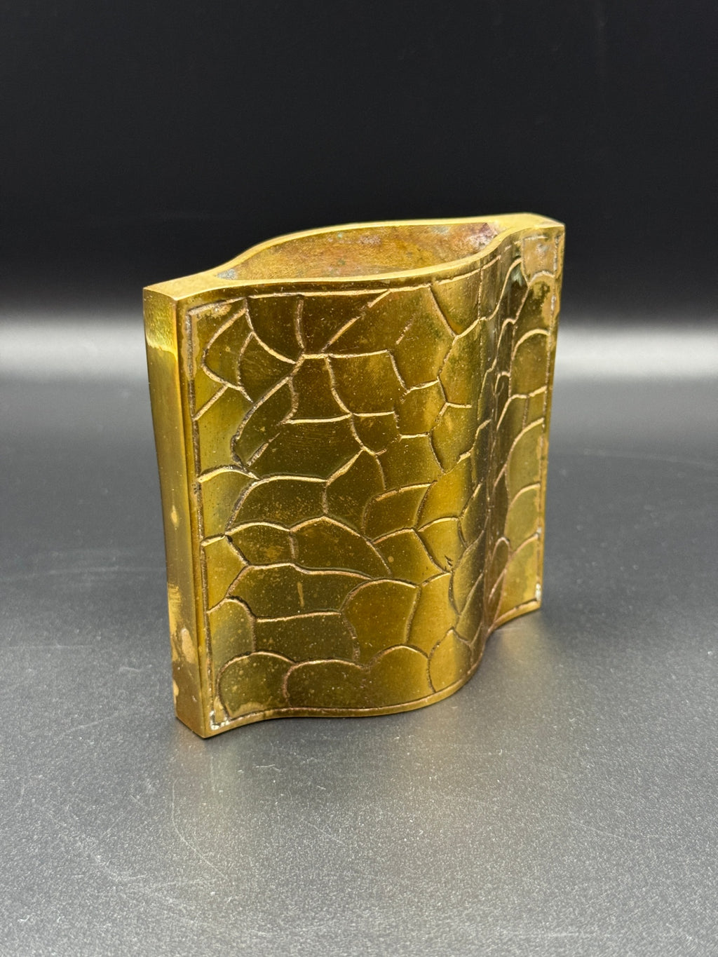 Giraffe Print Brass Bud Vase