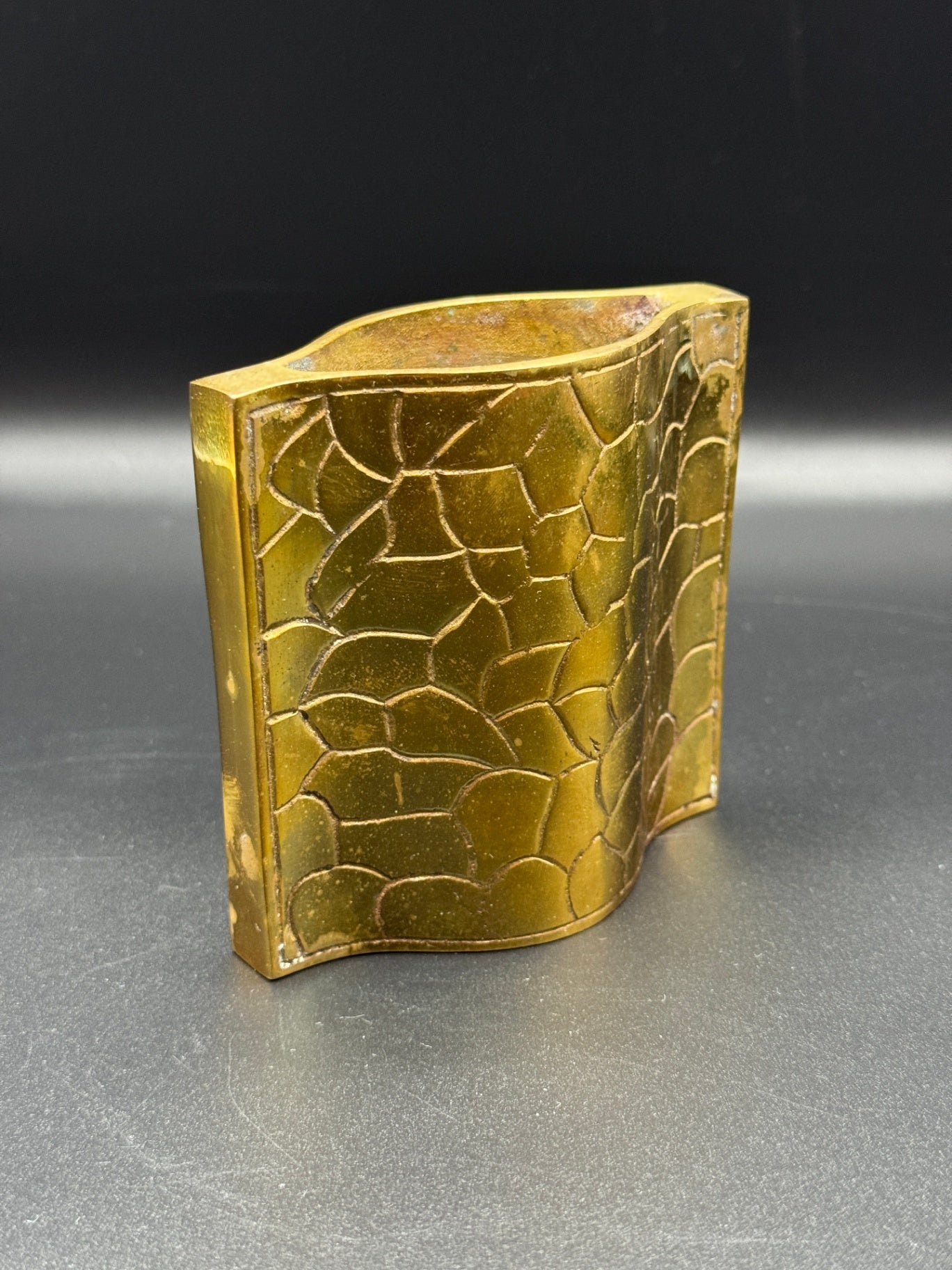 Giraffe Print Brass Bud Vase
