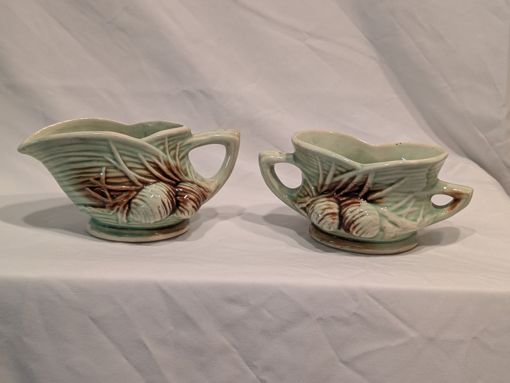 Vtg McCoy Pine cone Creamer Set