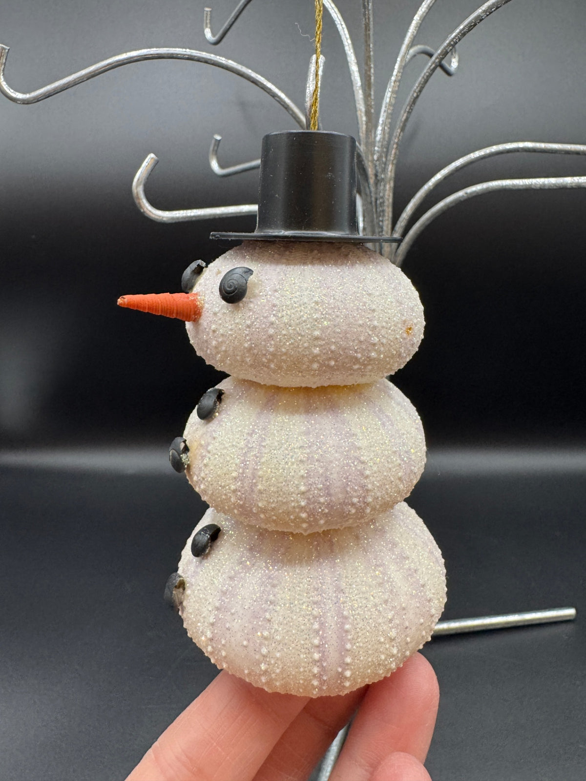 Stacked Sea Urchin Snowman Ornament
