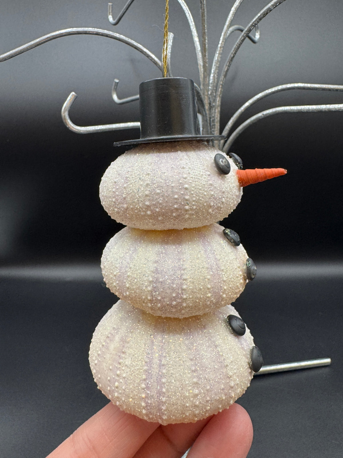 Stacked Sea Urchin Snowman Ornament