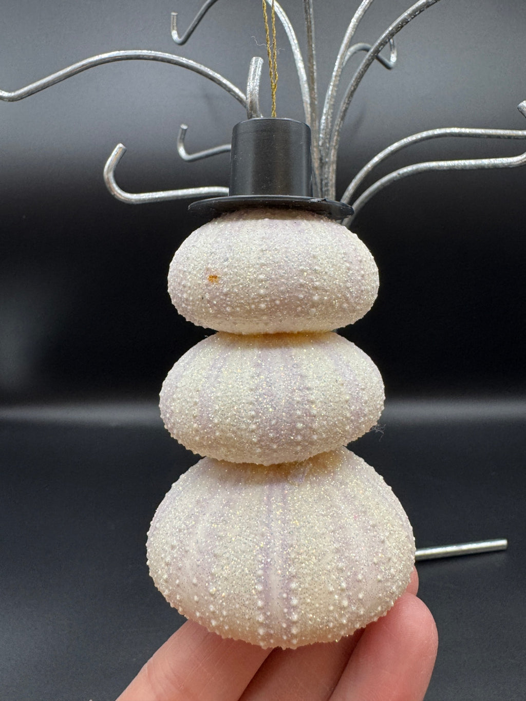 Stacked Sea Urchin Snowman Ornament