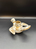 White & Gold Dove Candlestick Holder
