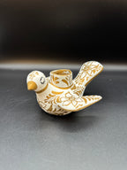 White & Gold Dove Candlestick Holder