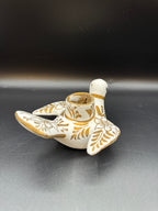 White & Gold Dove Candlestick Holder