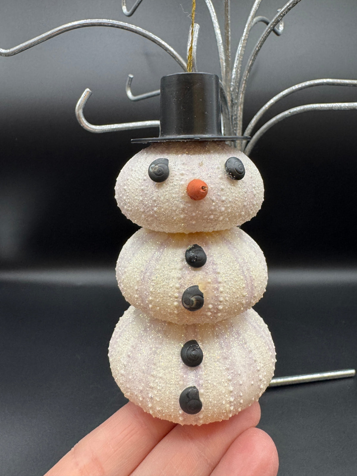 Stacked Sea Urchin Snowman Ornament