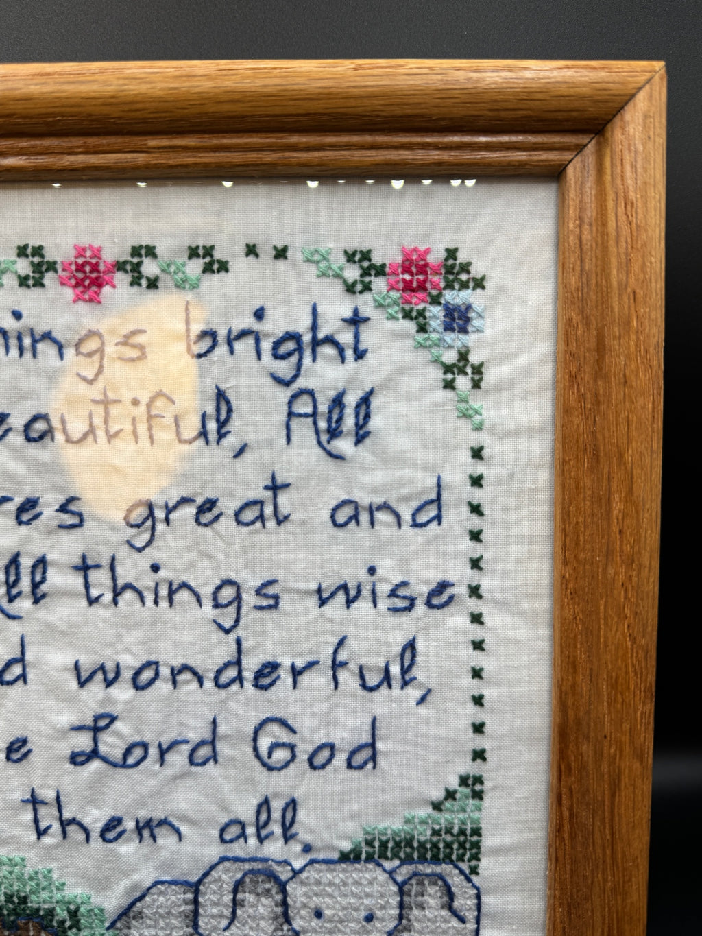 Framed Nursery Cross Stitch