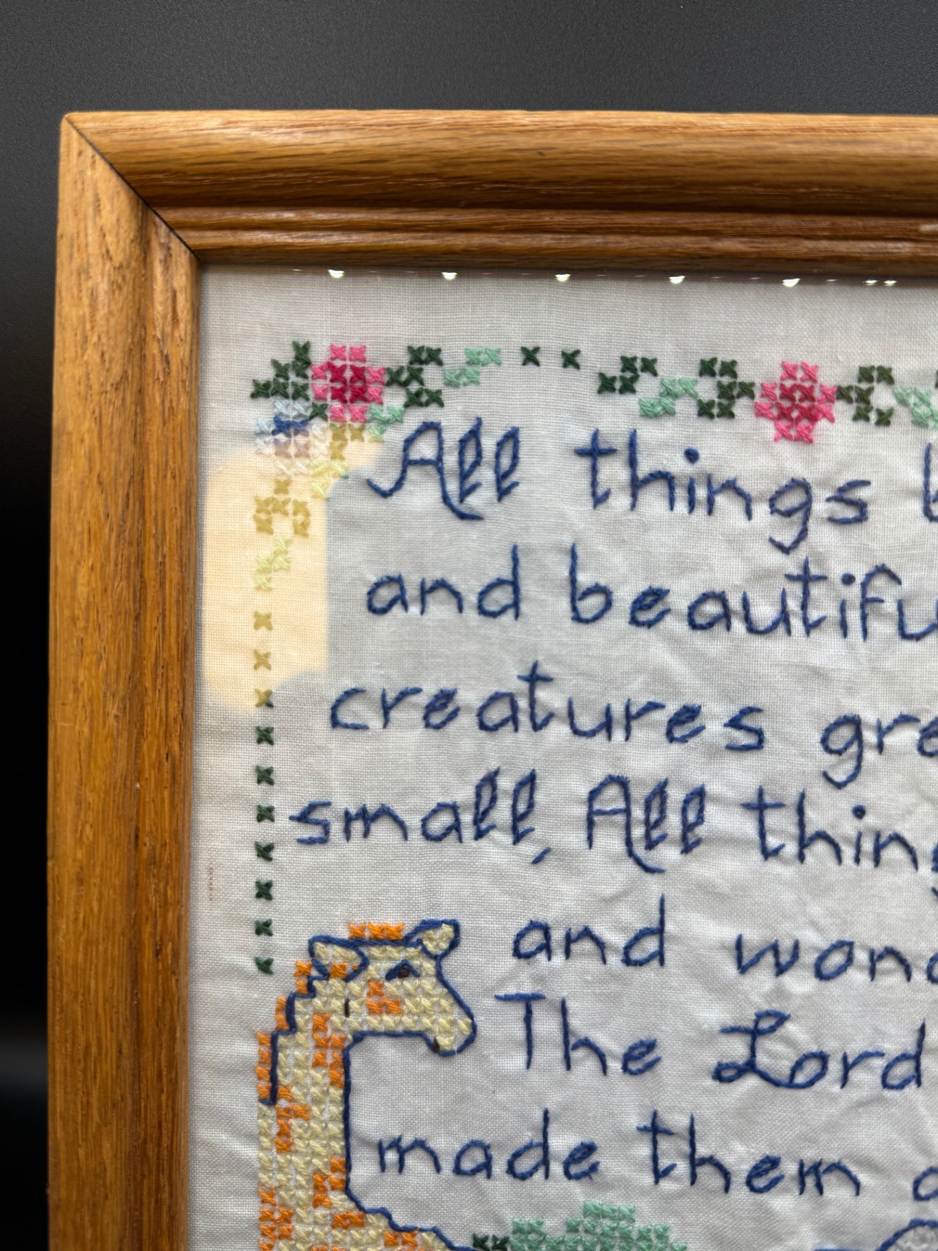 Framed Nursery Cross Stitch