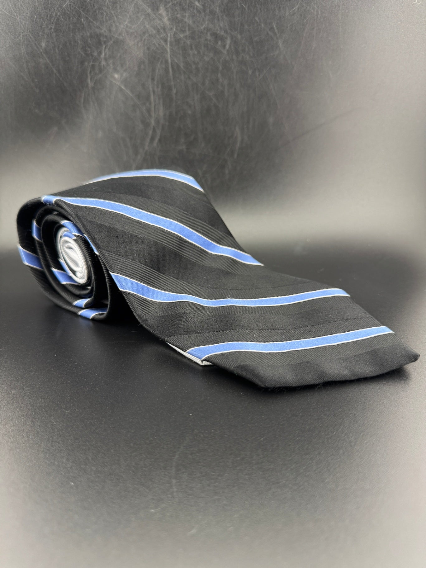 Classic Black & Light Blue Tommy Hilfiger Necktie
