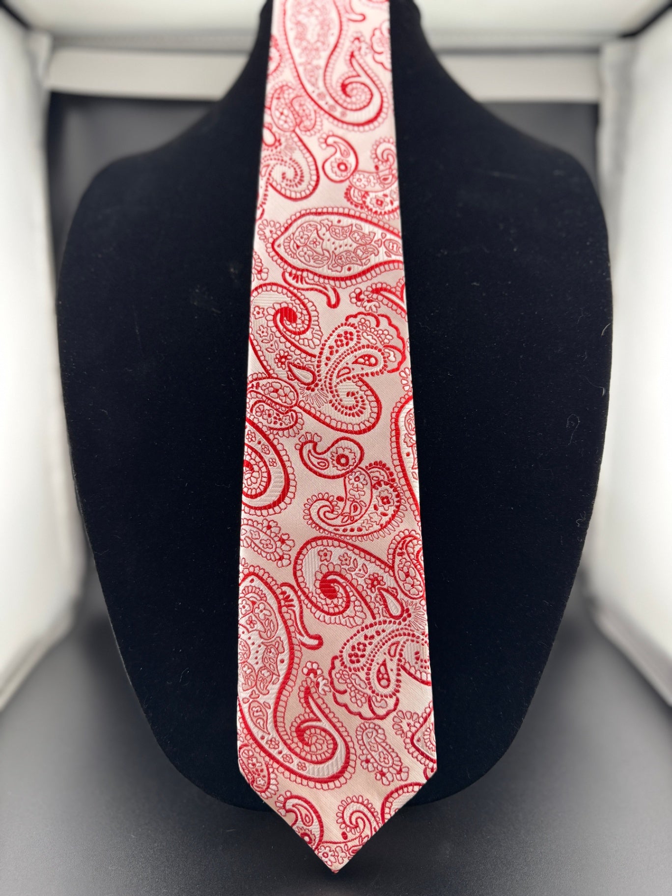 Pink & Red Paisley Necktie