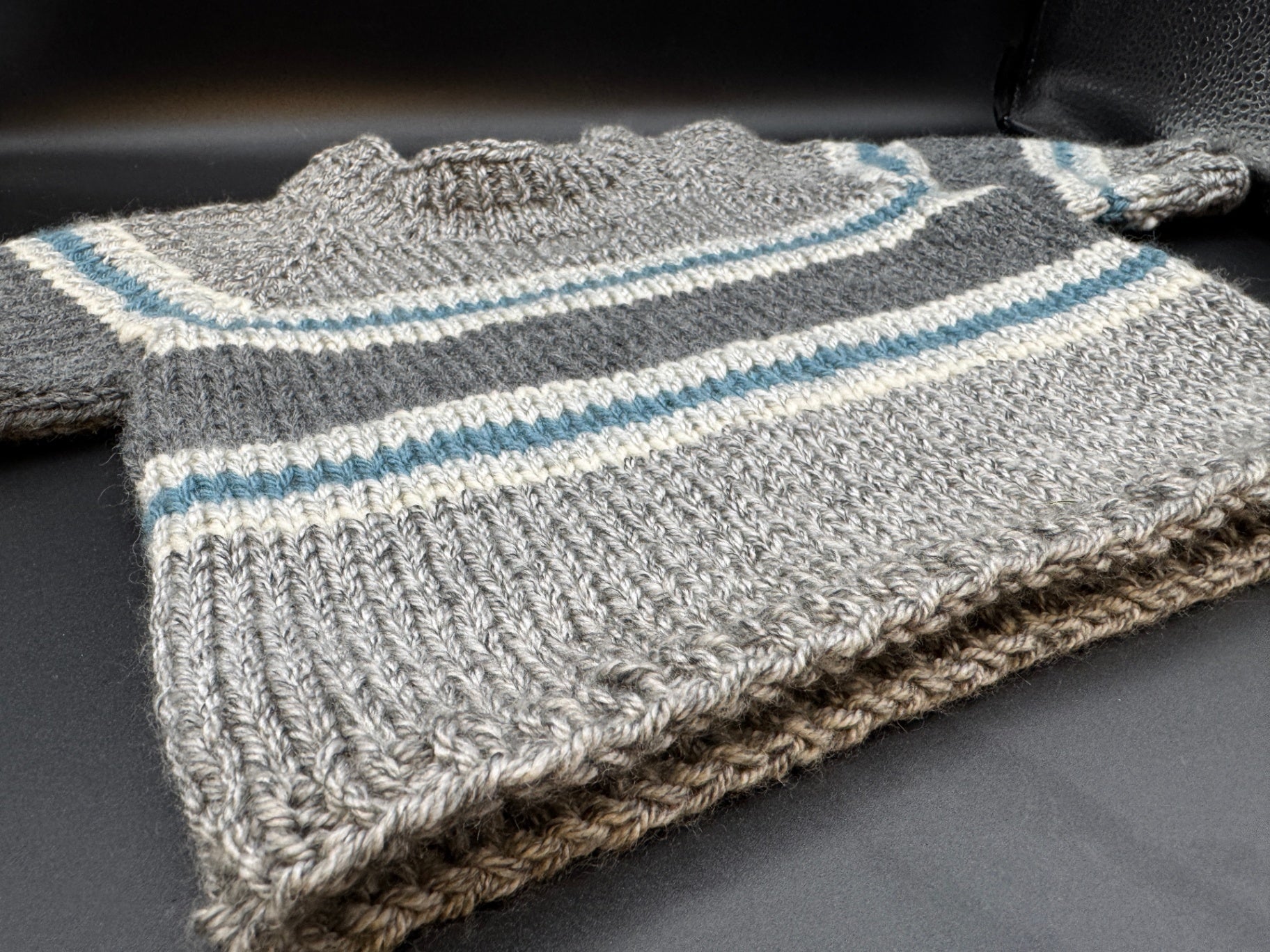 Handmade Gray & Blue Baby Sweater