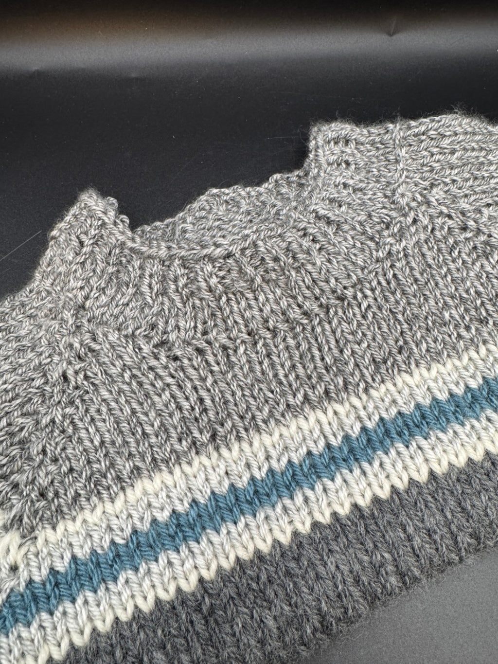 Handmade Gray & Blue Baby Sweater