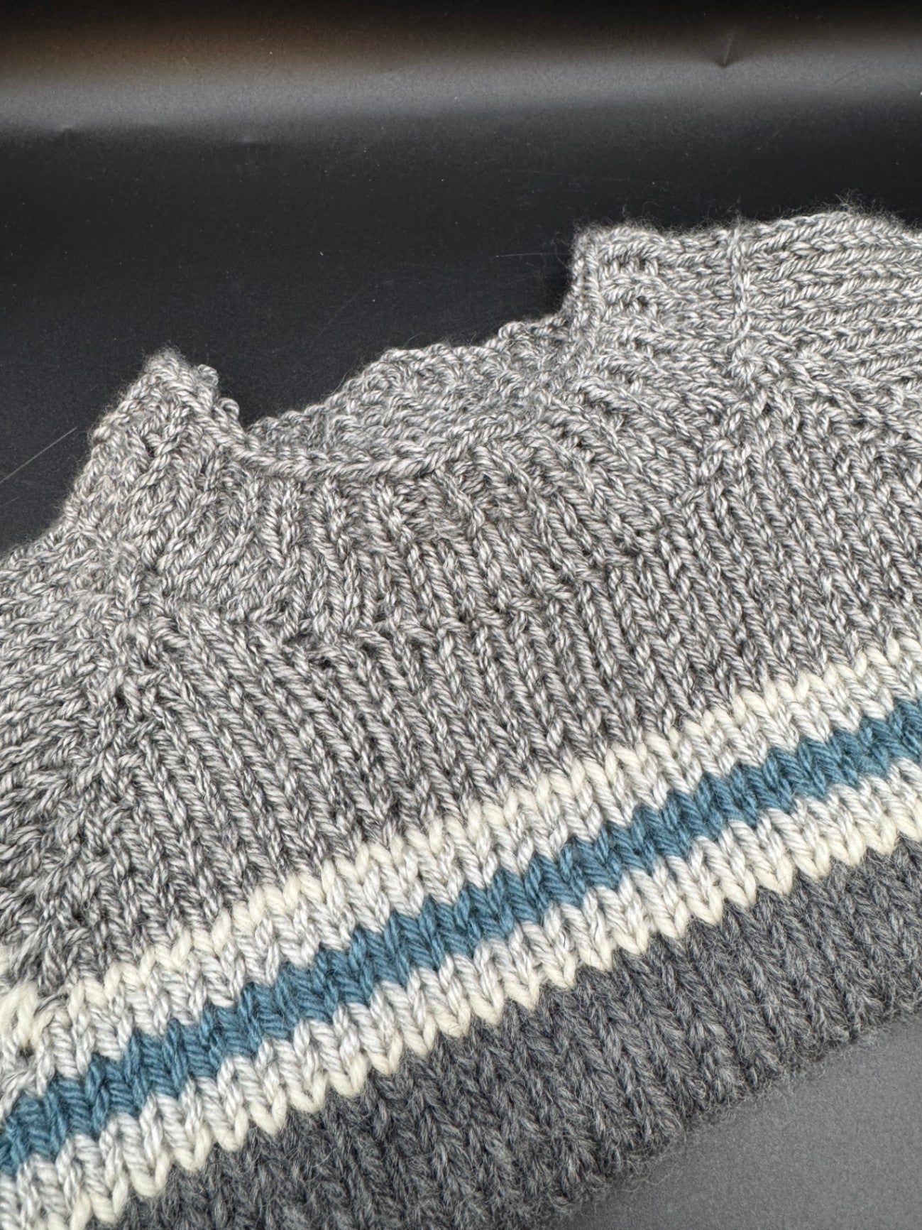 Handmade Gray & Blue Baby Sweater