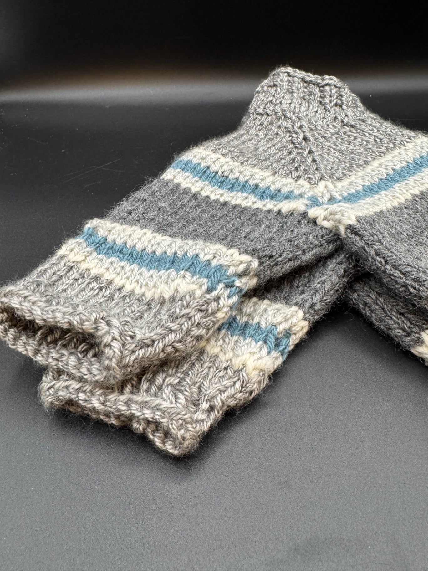 Handmade Gray & Blue Baby Sweater