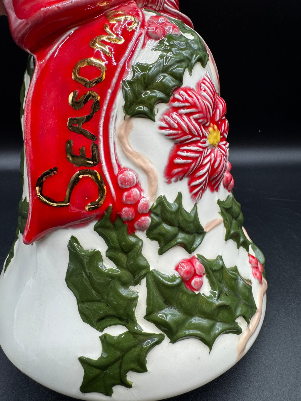 Ceramic Holly Bell & Bowl