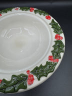 Ceramic Holly Bell & Bowl