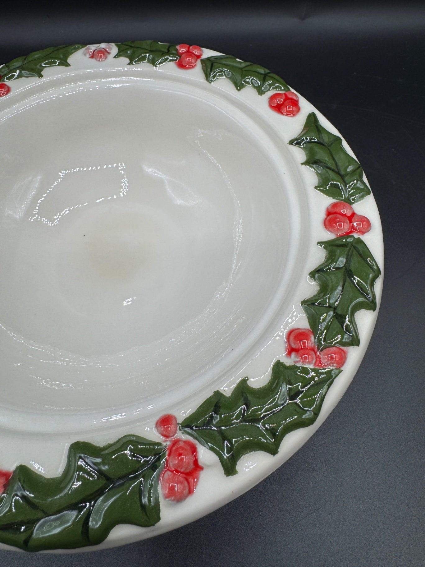 Ceramic Holly Bell & Bowl