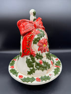Ceramic Holly Bell & Bowl