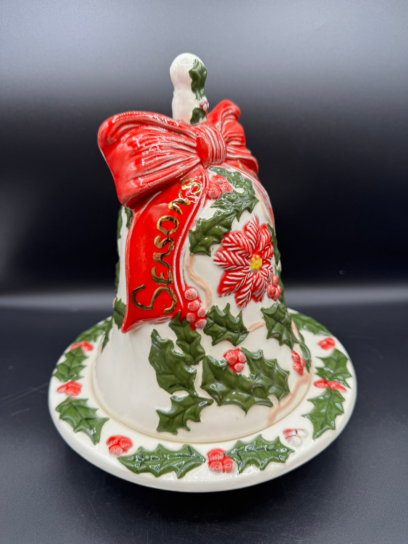 Ceramic Holly Bell & Bowl