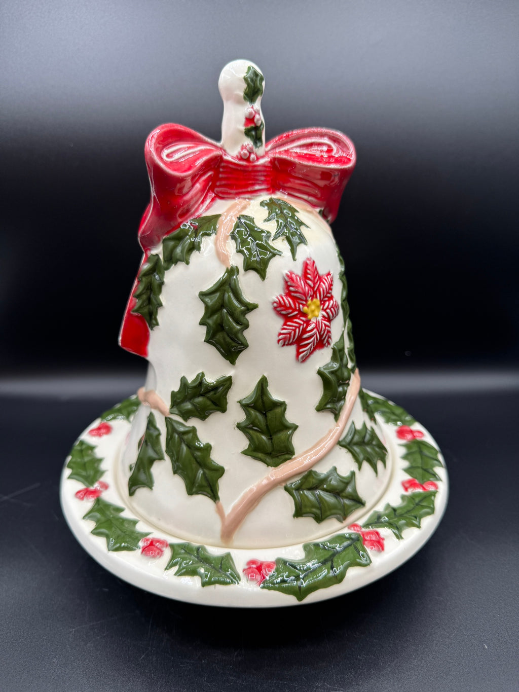 Ceramic Holly Bell & Bowl
