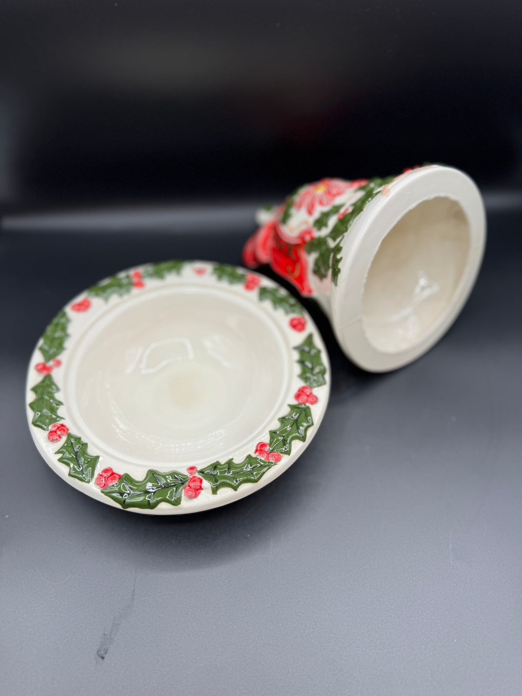 Ceramic Holly Bell & Bowl