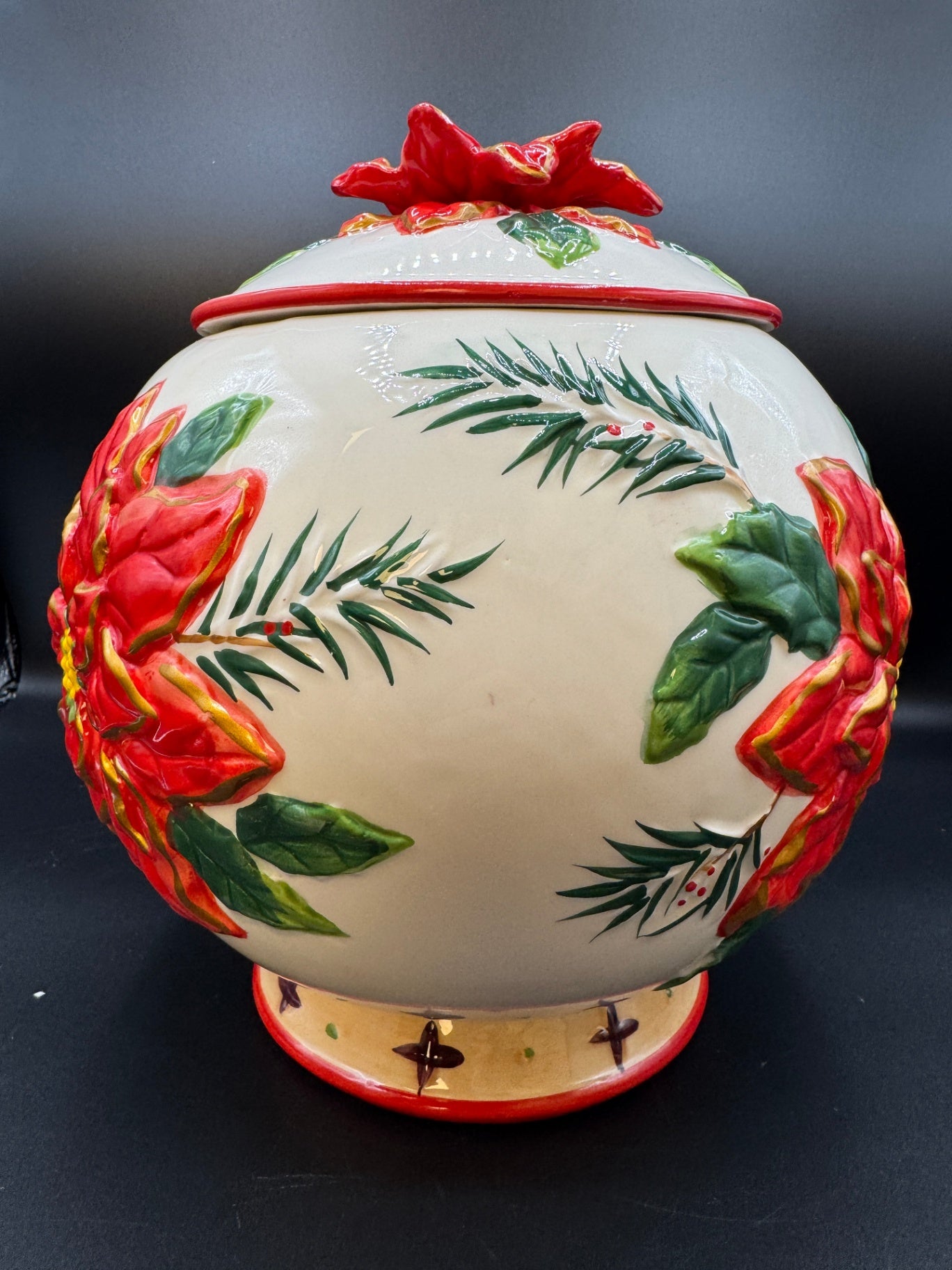 BICO Poinsettia Cookie Jar