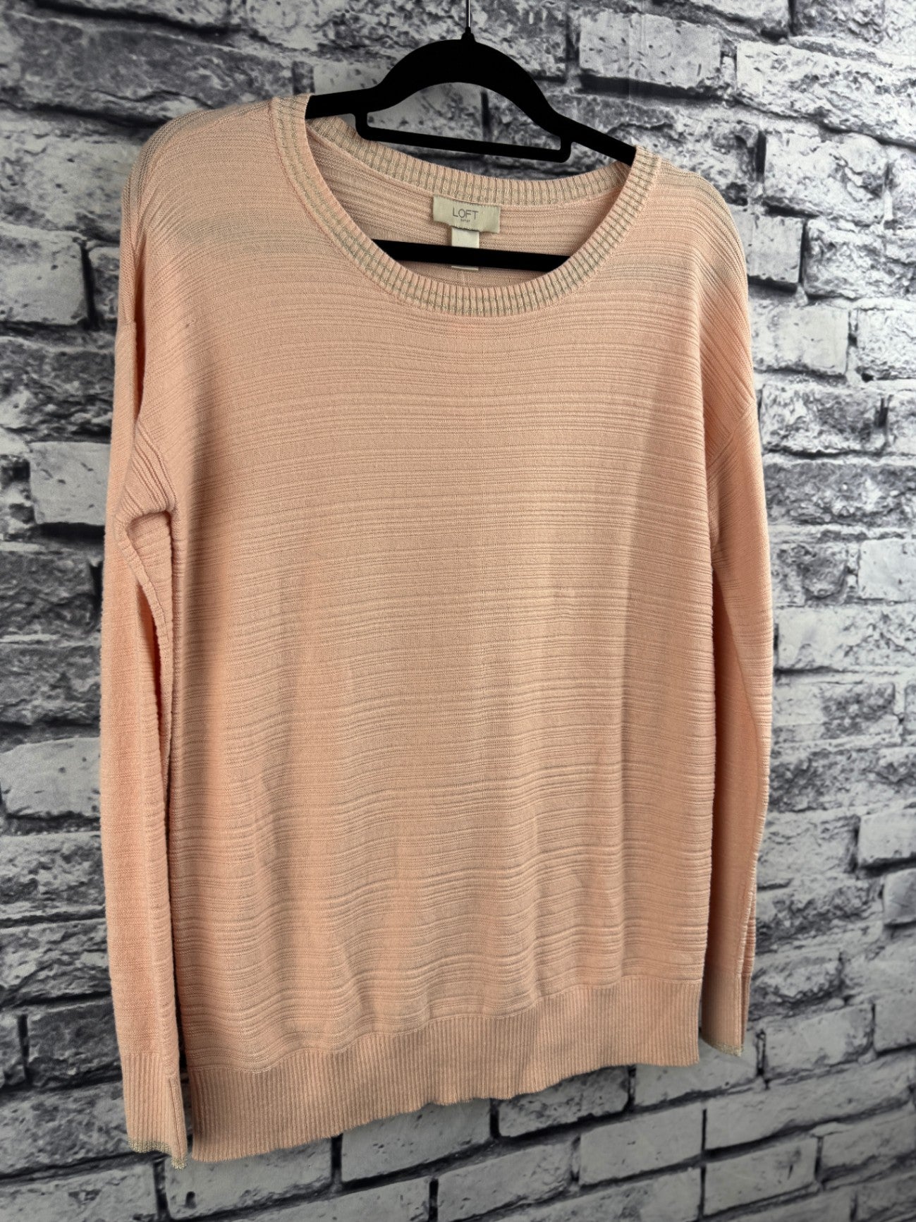 LOFT Peach Striped Sweater