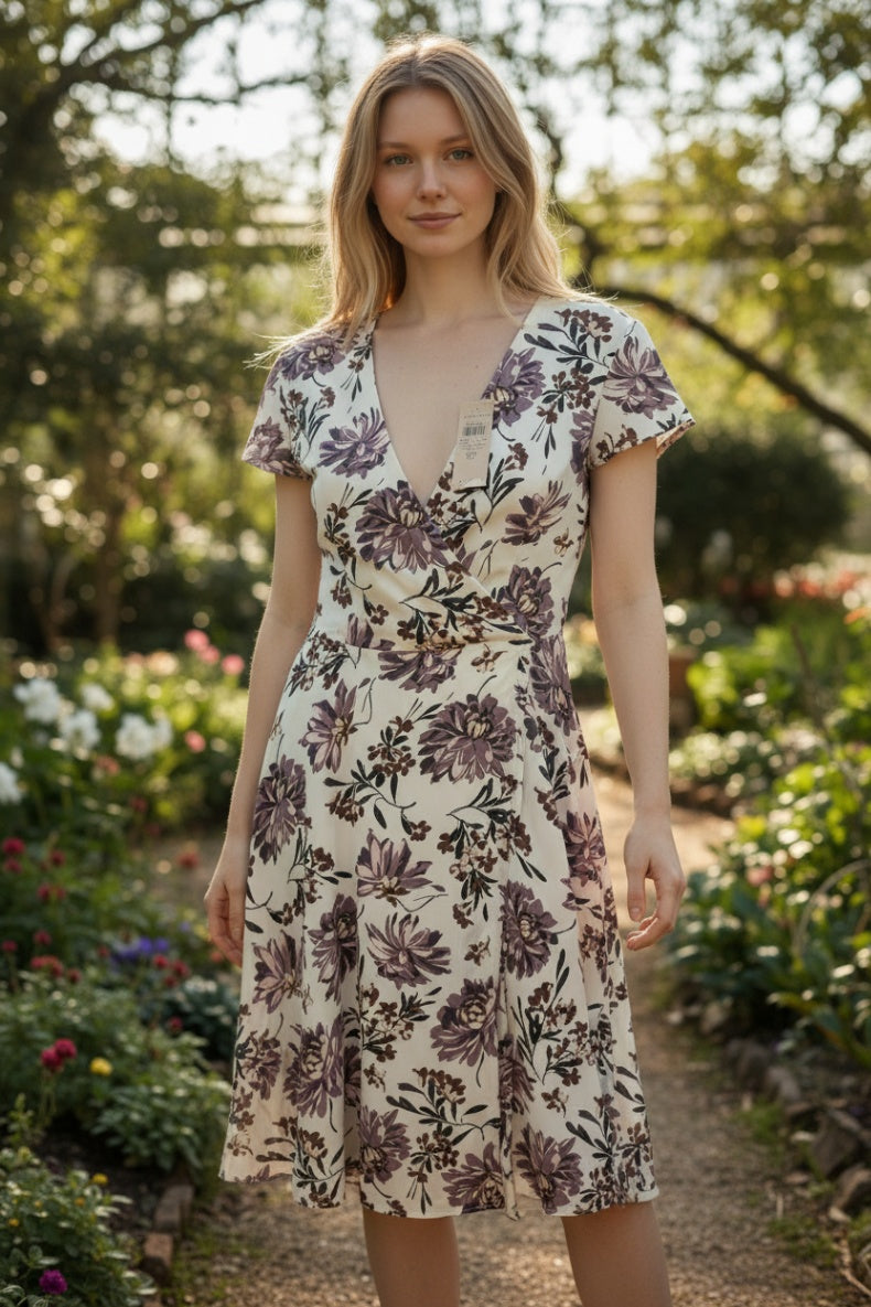 Ann Taylor Factory Mauve Floral Dress