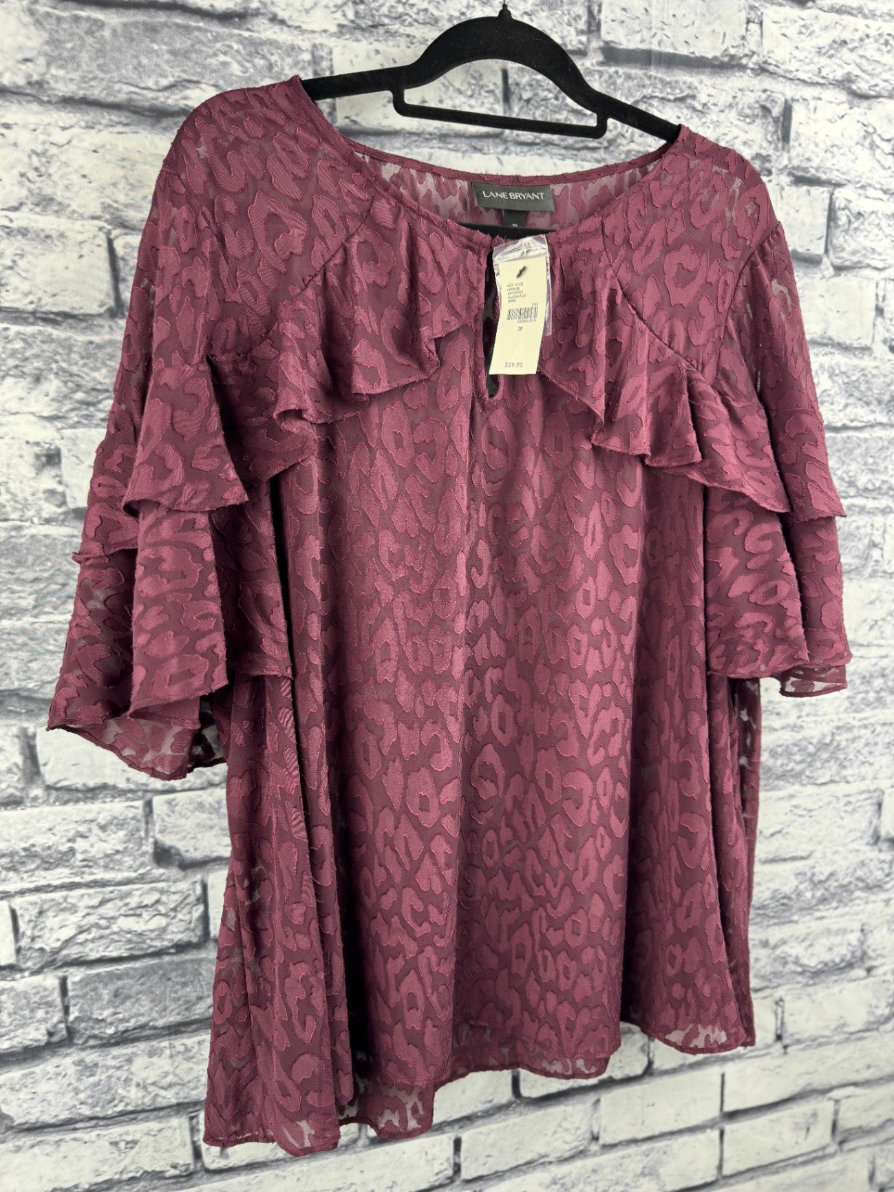 Lane Bryant Sheer Cheetah Print Blouse