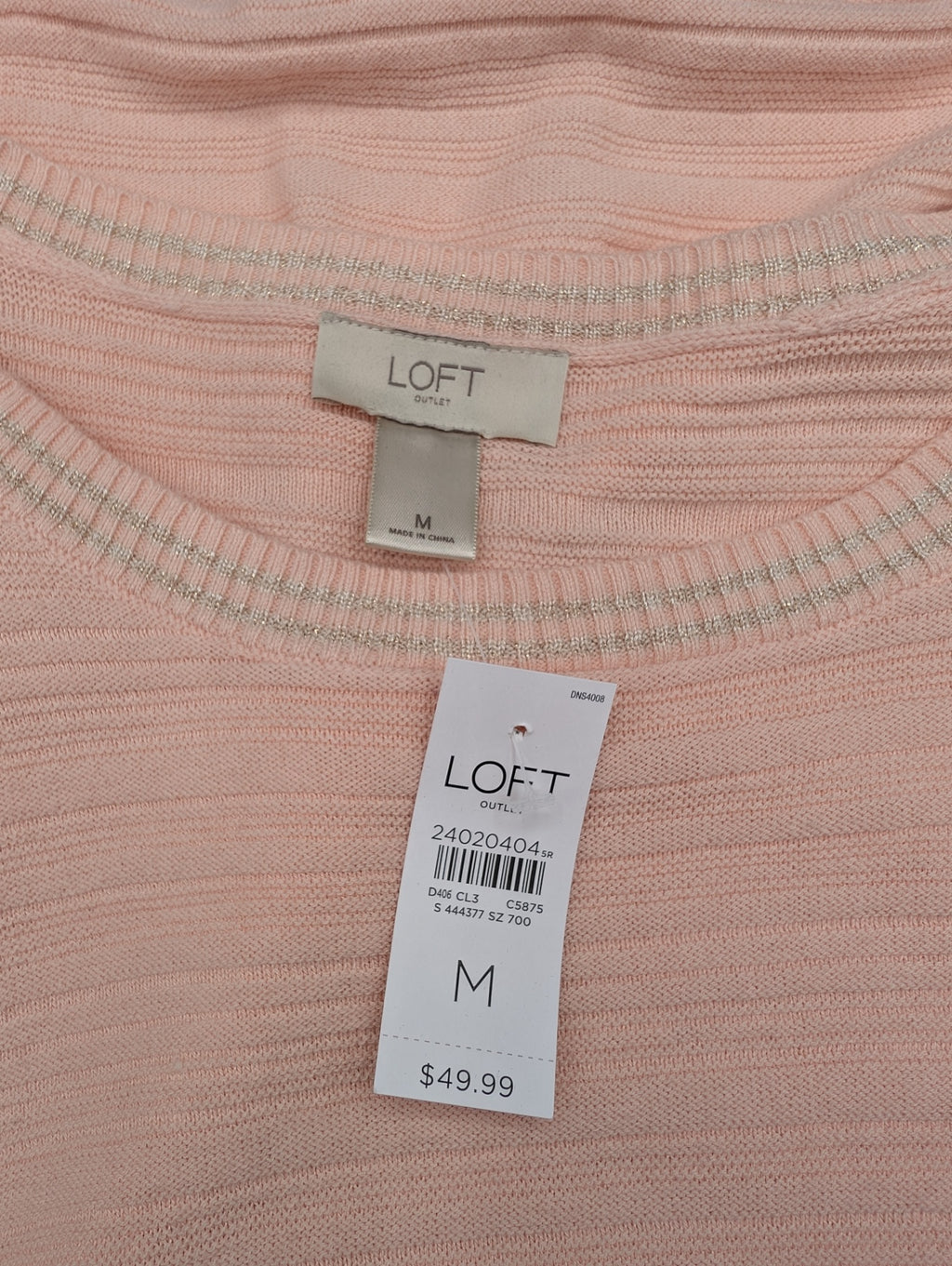 LOFT Peach Striped Sweater