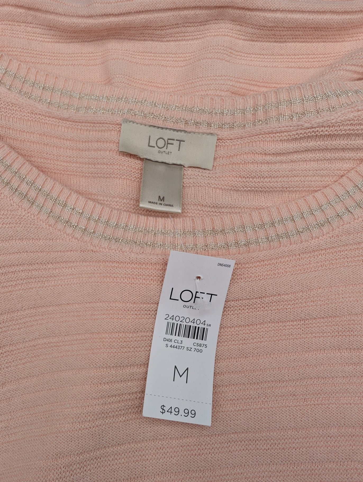 LOFT Peach Striped Sweater