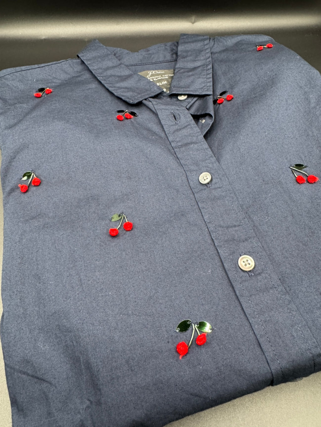 J. Crew Cherry Button Up Blouse