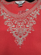 Talbots Embroidered Coral Sweater