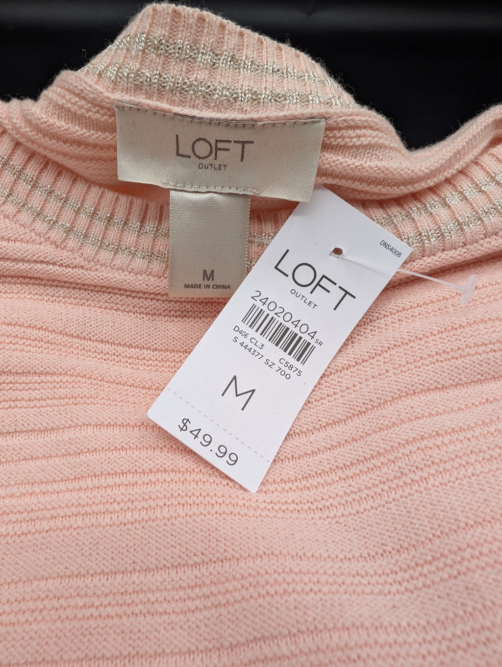 LOFT Peach Striped Sweater