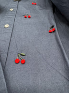 J. Crew Cherry Button Up Blouse