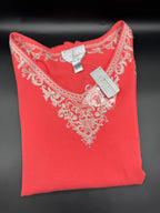 Talbots Embroidered Coral Sweater