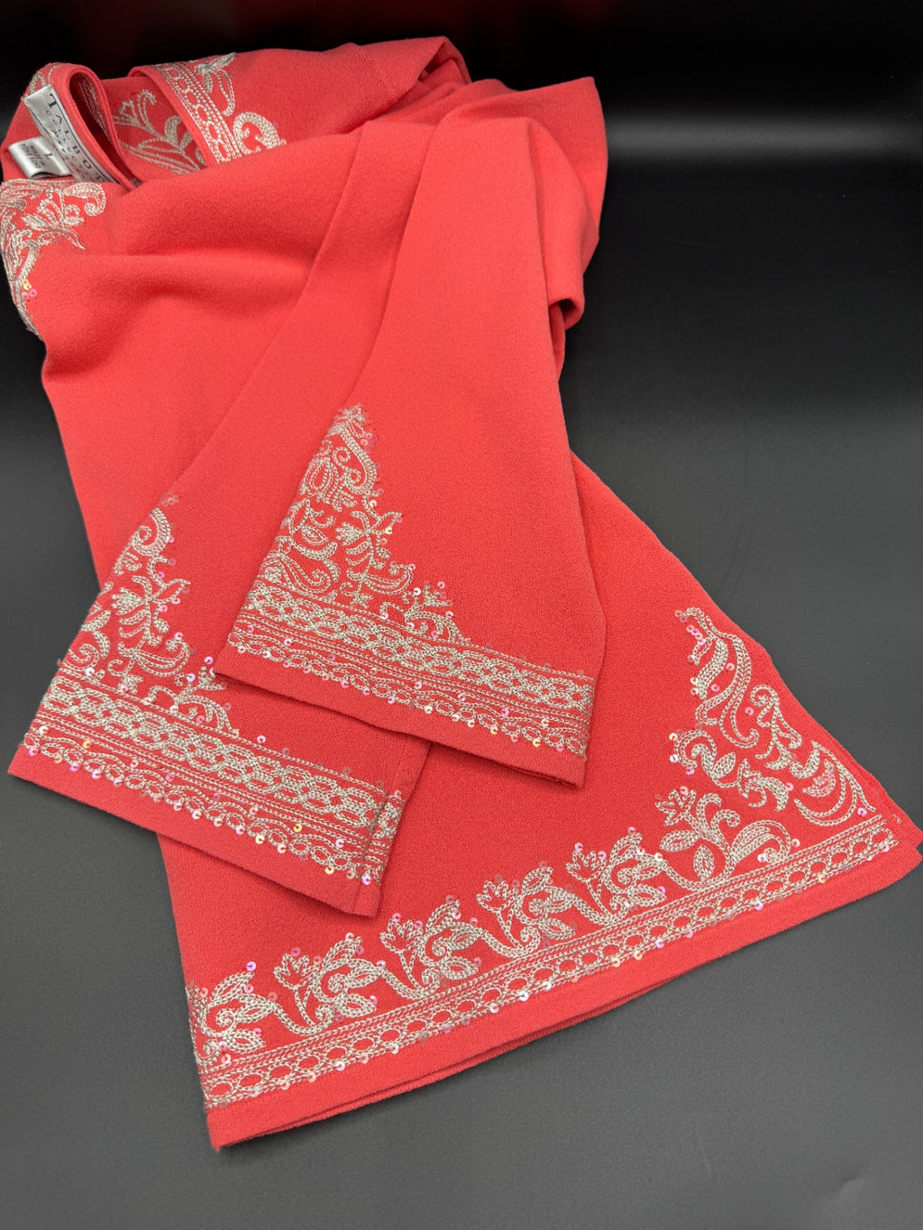 Talbots Embroidered Coral Sweater