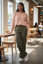 LOFT Peach Striped Sweater